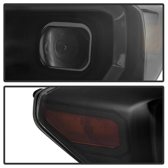 SPYDER xTune 16-18 Toyota Tacoma SR/SR5 DRL Proj Headlights w/Turn Signal - Blk Smk (PRO-JH-TTA16-SR-BSM) 9043000
