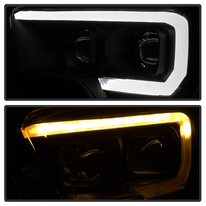 SPYDER xTune 16-18 Toyota Tacoma SR/SR5 DRL Proj Headlights w/Turn Signal - Blk Smk (PRO-JH-TTA16-SR-BSM) 9043000