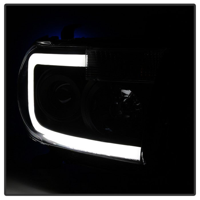 SPYDER Xtune Toyota Tundra 07-13 LED Light Bar Projector Headlights Black Smoked PRO-JH-TTU07-LED-BSM 9030413