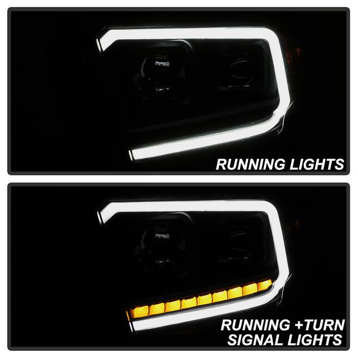 SPYDER xTune 14-17 Toyota Tundra DRL LED Light Bar Proj Headlights - Black Smoke (PRO-JH-TTU14-LB-BSM) 9043031