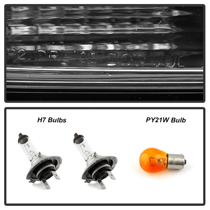 SPYDER xTune Volkswagen Jetta 11-14 Halogen Model Only DRL Projector Headlights - Black PRO-JH-VJ11-DRL-BK 9036675