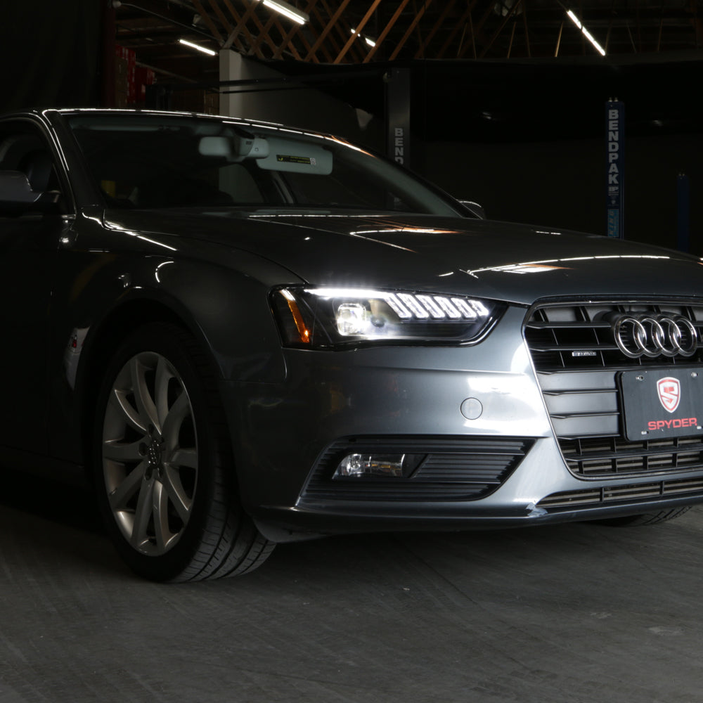 SPYDER 13-16 Audi A4 4DR LED Tail Lights LED Clear Reverse Lights - Black ALT-YD-AA413-SEQ-BK 5087171