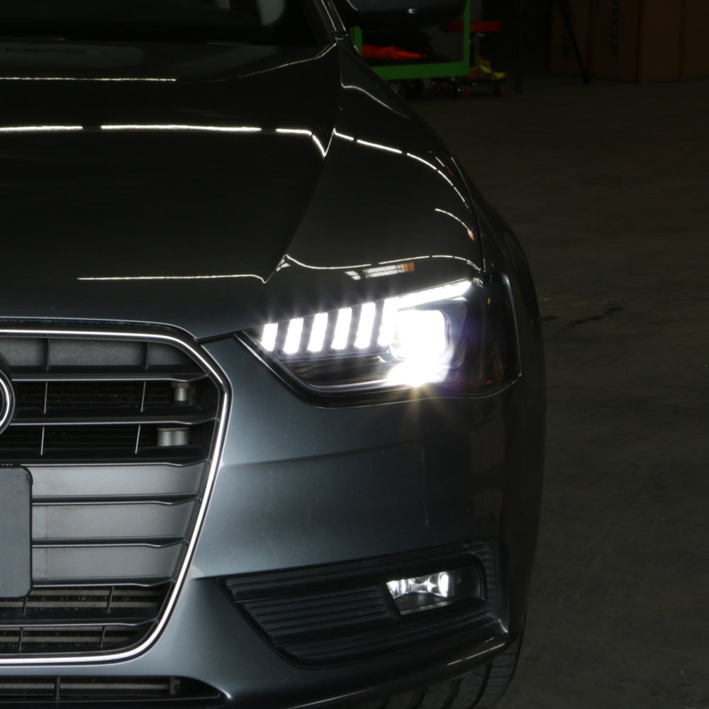 SPYDER 13-16 Audi A4 4DR LED Tail Lights LED Clear Reverse Lights - Black ALT-YD-AA413-SEQ-BK 5087171