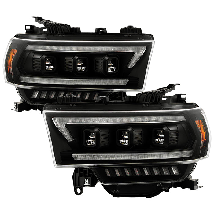 SPYDER 19-22 Dodge Ram 2500/3500 (Halogen Model Only) Proj. Headlights (PRO-YD-DR19HDHALAP-SEQ-BK) 5088604