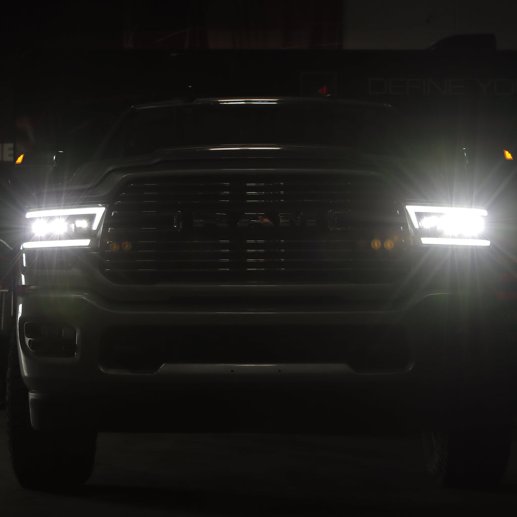 SPYDER 19-22 Dodge Ram 2500/3500 (Halogen Model Only) Proj. Headlights (PRO-YD-DR19HDHALAP-SEQ-BK) 5088604