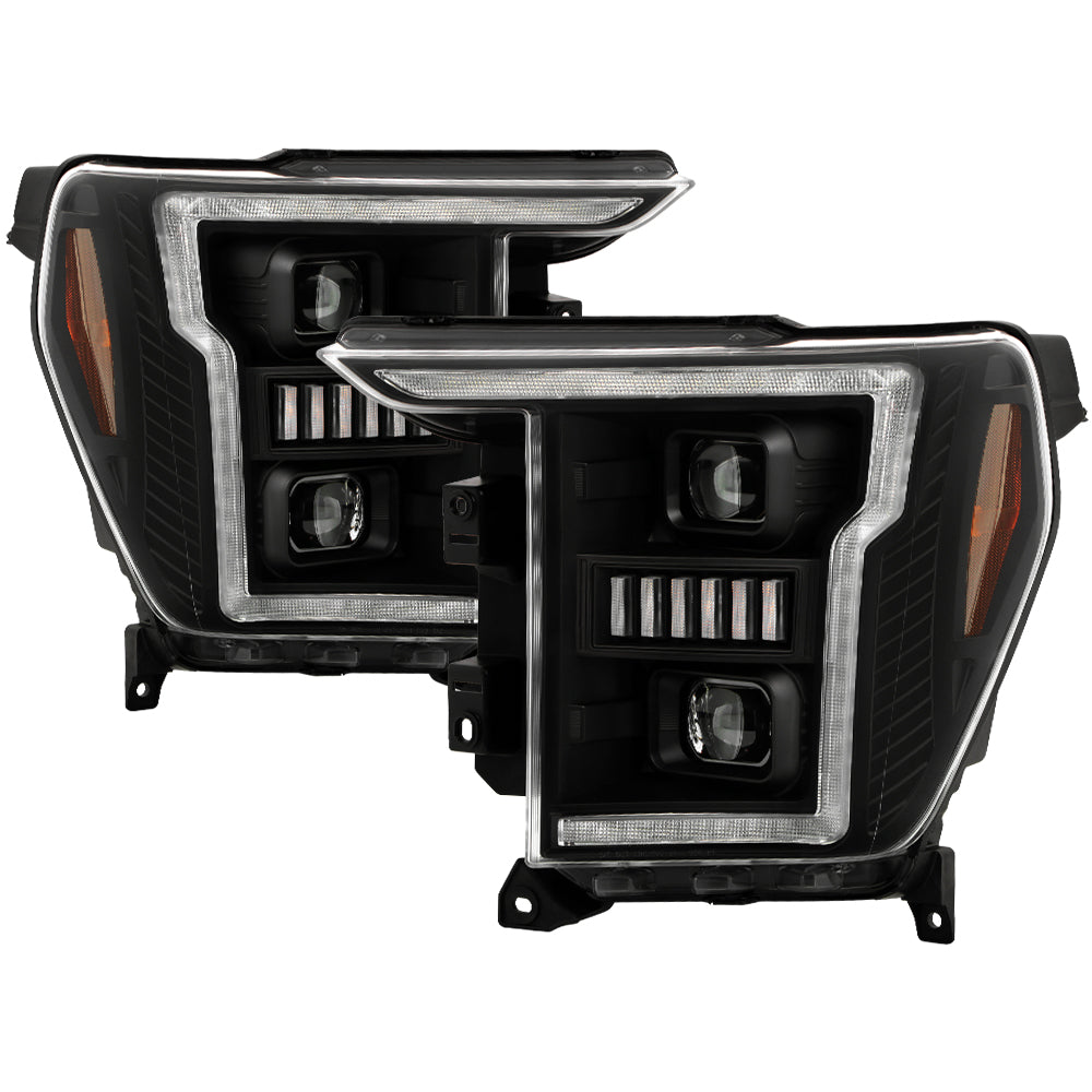 SPYDER Signature 20-21 Ford F150(Halogen Model) Proj. Headlights - Black(PRO-YD-FF15021HALSI-SEQ-BK) 5088710