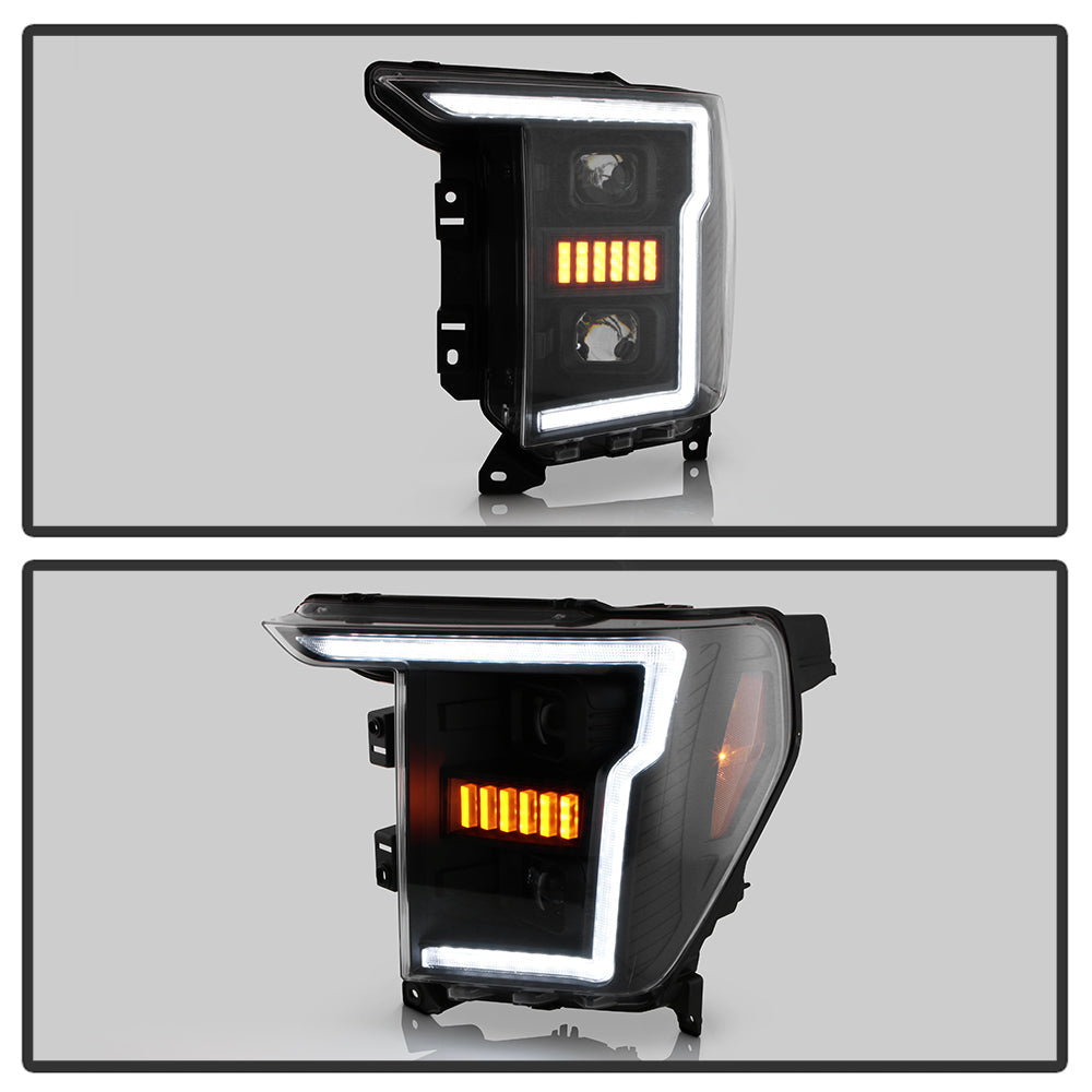 SPYDER Signature 20-21 Ford F150(Halogen Model) Proj. Headlights - Black(PRO-YD-FF15021HALSI-SEQ-BK) 5088710