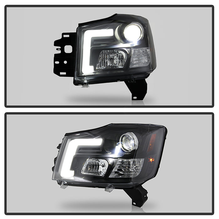 SPYDER 04-15 Nissan Titan High-Power LED Module Equipped Headlights - Black (PRO-YD-NTI04PL-BK) 5088406