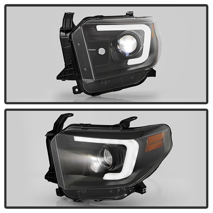SPYDER 14-17 Toyota Tundra(SR/SR5) Light Bar Projector Headlights - LED - Black PRO-YD-TTU14AP-BK 5088055