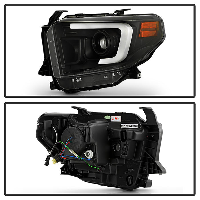 SPYDER 14-17 Toyota Tundra(SR/SR5) Light Bar Projector Headlights - LED - Black PRO-YD-TTU14AP-BK 5088055