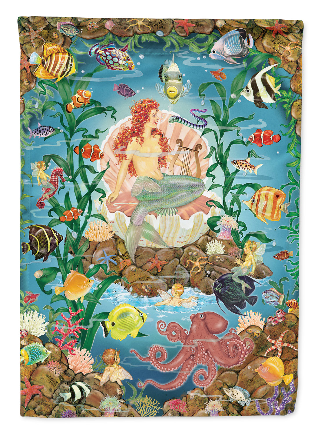 Mermaid's Song Garden Flag Mailbox Decorative Yard Banner Outside Patio Artwork for Flower Beds, Garden Size, Multicolor