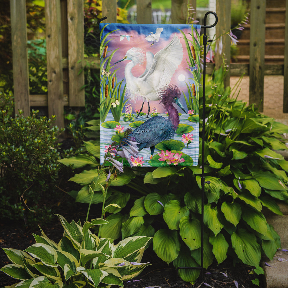 Little Blue And Snowy Heron Garden Flag Mailbox Decorative Yard Banner Outside Patio Artwork for Flower Beds, Garden Size, Multicolor