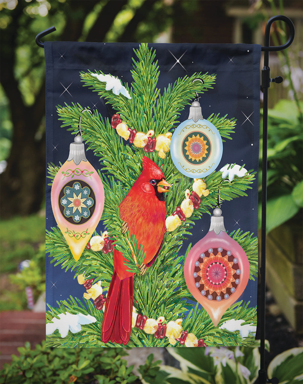 Cardinal's Christmas Dinner Garden Flag Mailbox Decorative Yard Banner Outside Patio Artwork for Flower Beds, Garden Size, Multicolor