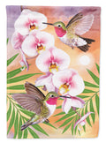 Anna's Hummingbirds Phalaenopsis Garden Flag Mailbox Decorative Yard Banner Outside Patio Artwork for Flower Beds, Garden Size, Multicolor