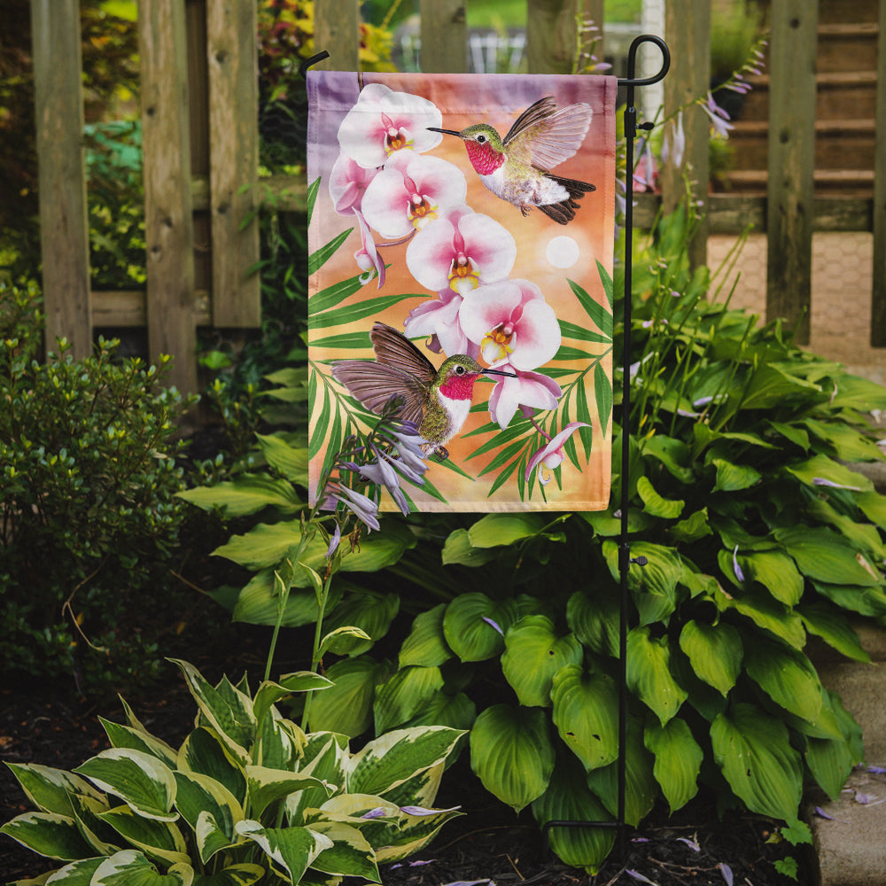 Anna's Hummingbirds Phalaenopsis Garden Flag Mailbox Decorative Yard Banner Outside Patio Artwork for Flower Beds, Garden Size, Multicolor