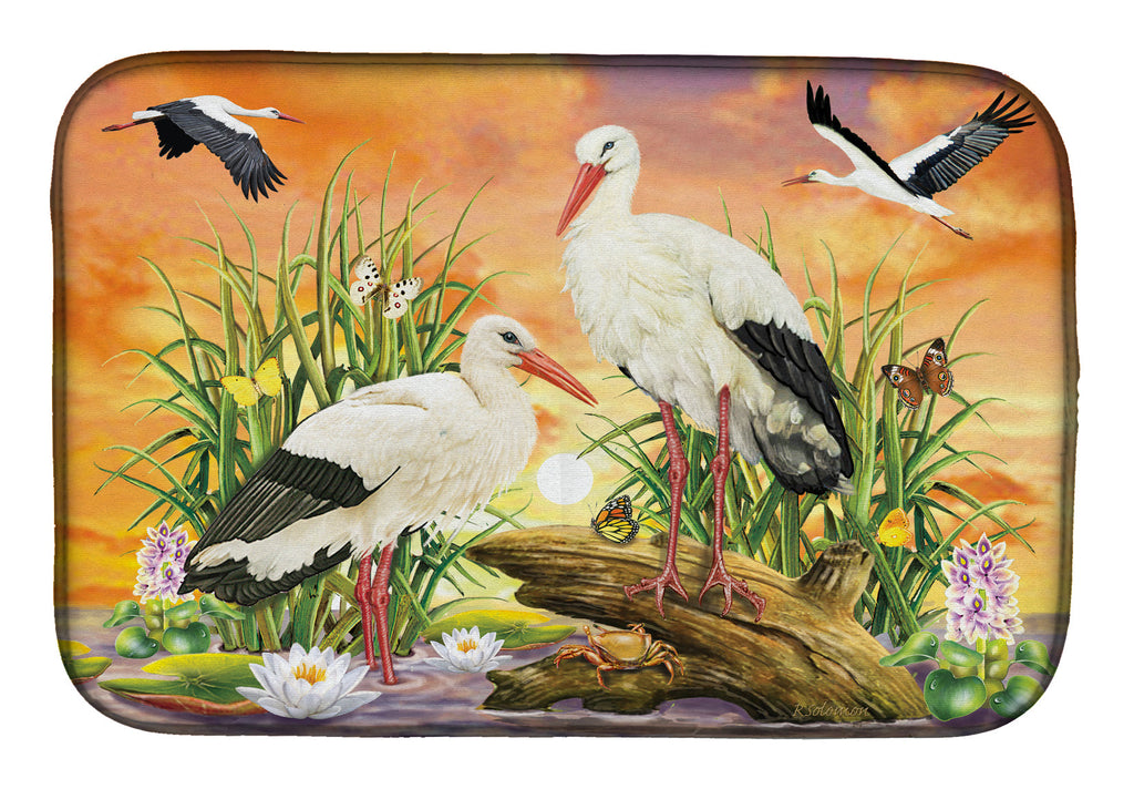 Storks Dish Drying Mat Absorbent Dish Drying Mat Pad for Kitchen Counter Dish Drainer Mat for Countertop, 14 x 21", Multicolor