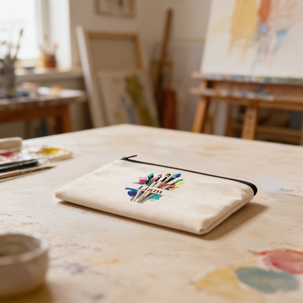 Personalized Paint Brush Pouch Holder for Kids Artists