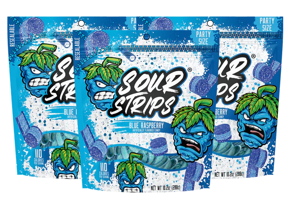 Sour Strips Blue Raspberry Party Size (288g) Spain
