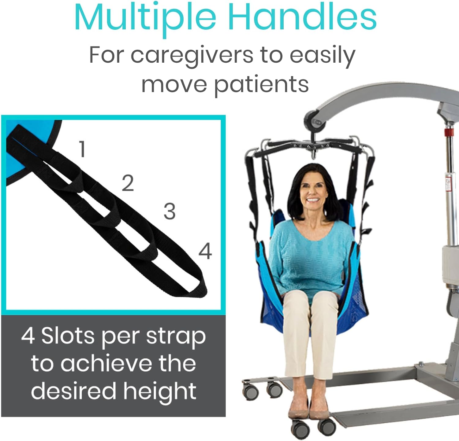 Patient Lift Sling - Full Body Mesh Sling for Showering & Home Use - Transfer Sling for Elderly & Disabled - Patient Transfer Blanket & Lift Pad Assist Device for Bed Positioning & Lifting