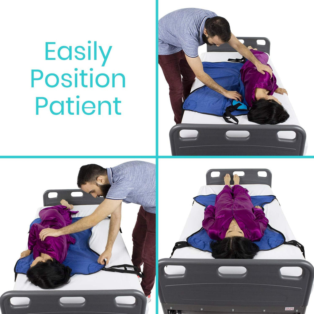 Patient Lift Sling with Opening (400lb Capacity) - Lifting Aid Straps for Transfer - Commode Chair for Hydrolic Medical Full Body Device for Elderly, Bariatric, Nursing, Caregiver - Mesh Support