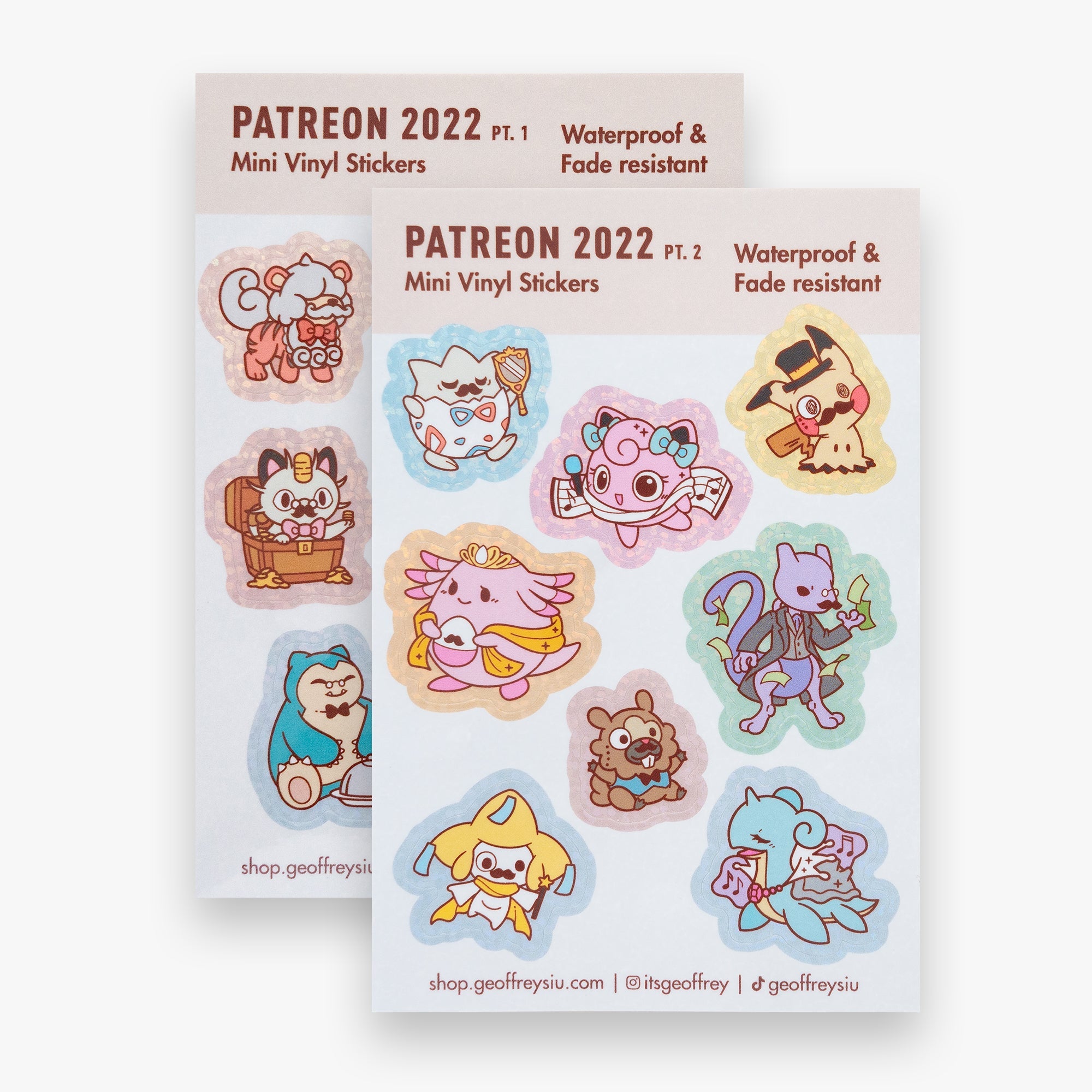 Patreon 2022 Mini Vinyl Sticker Sheets