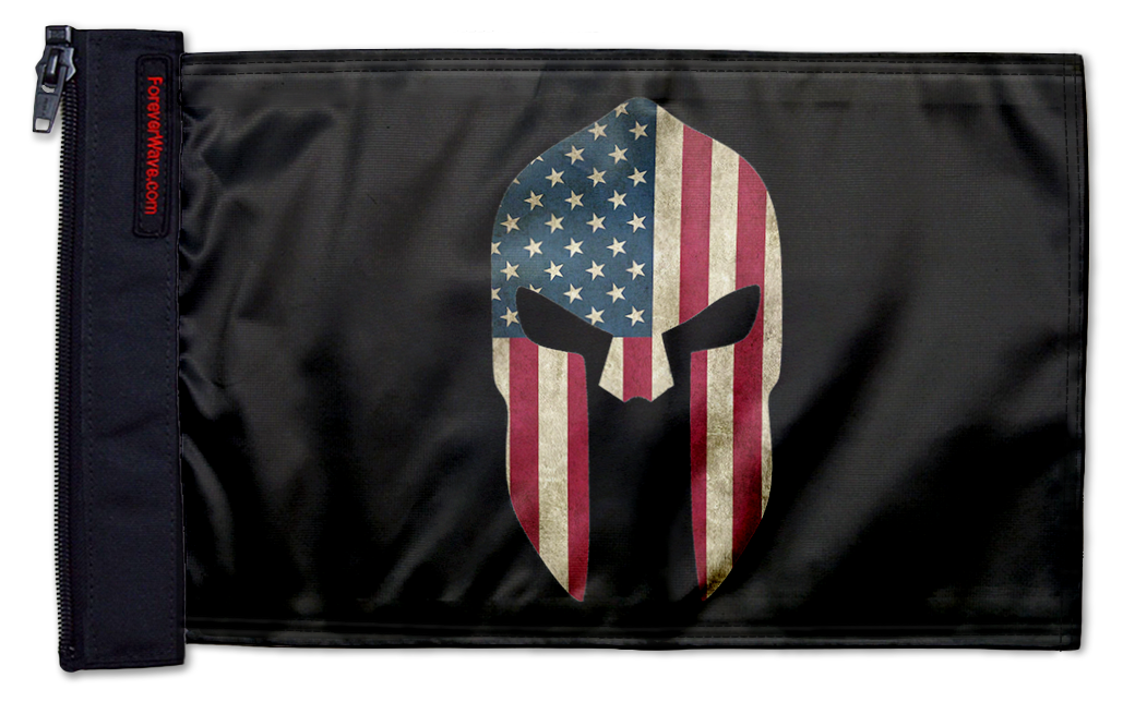 Spartan USA 12"x18" Forever Wave Flag for Jeep Wrangler JK 2-Door 2007-2018