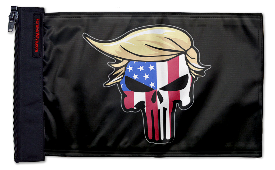 Trump Punisher 12"x18" Forever Wave Flag for Jeep Wrangler YJ 1986-1995