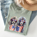Patriotic Dogs Hippie 4th Of July Funny Vintage Americana Pop Art Celebration Comfort Colors Tee
