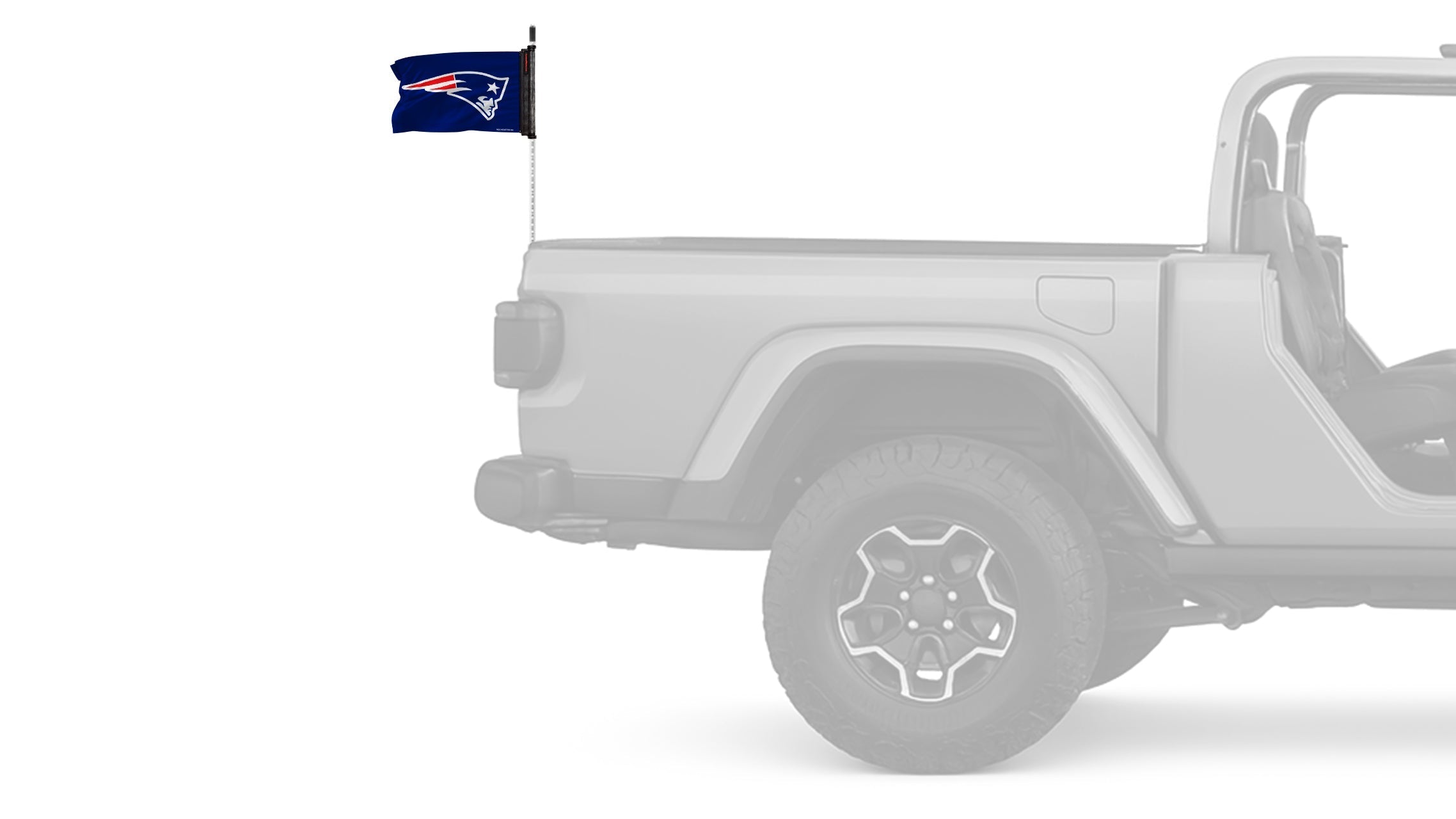 New England Patriots 11"x17" Forever Wave Flag for Jeep Wrangler JLU 4-Door 2018-Present