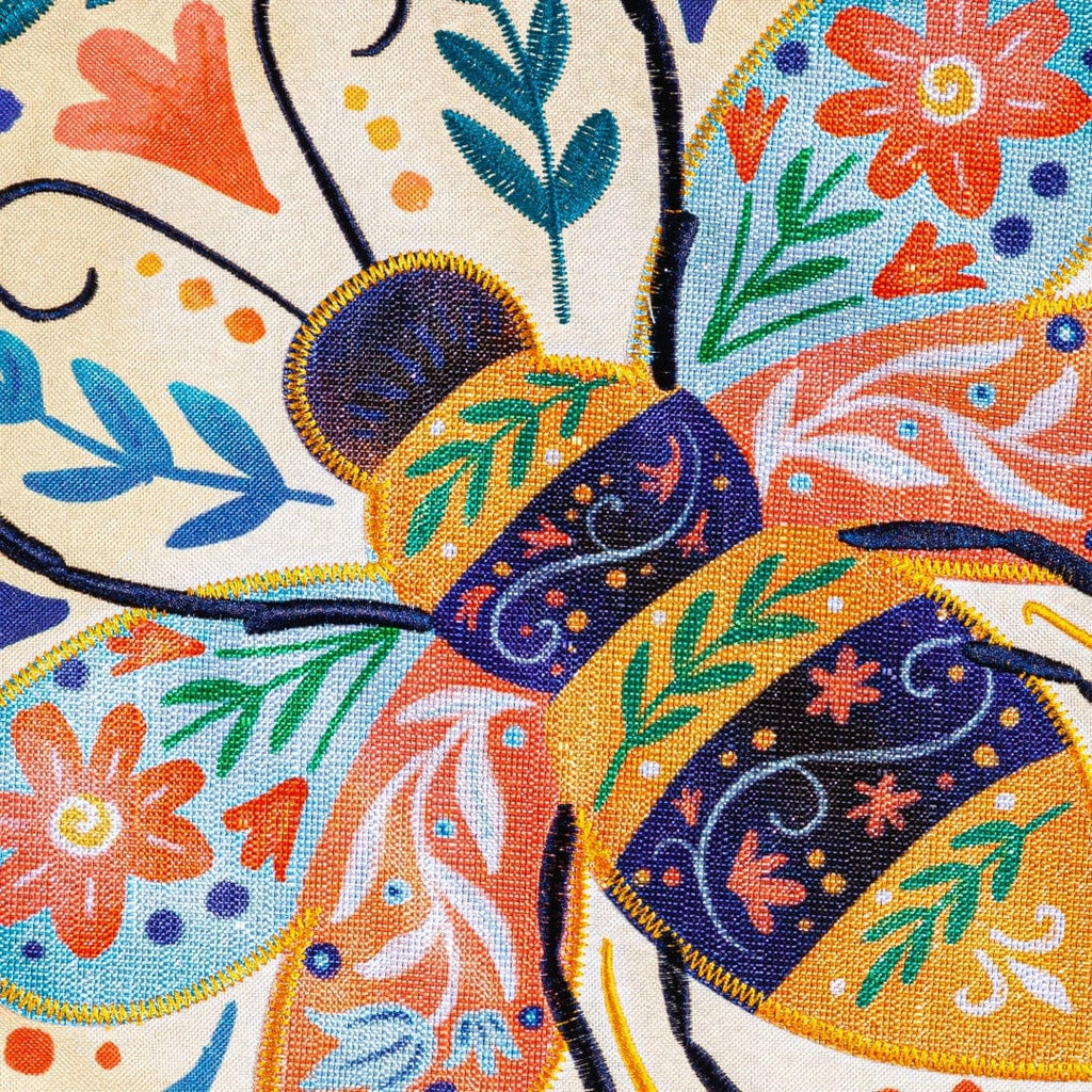 Patterned Bee Garden Flag 2 Sided