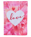 Petal Heart Valentine Garden Flag 2 Sided