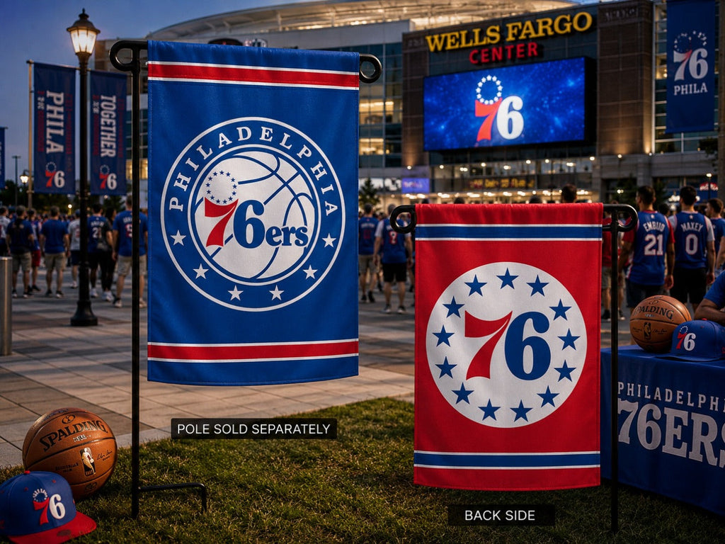 Philadelphia 76ers Garden Flag 2 Sided Logo
