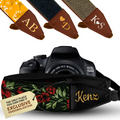 Personalized Embroidered Red Roses Camera Strap - Camera Strap for SLR/ DSLR
