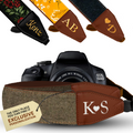 Personalized Embroidered Brown Denim Camera Strap - Camera Strap for SLR/ DSLR