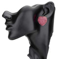 Crystal Embellished Heart Stud Earrings