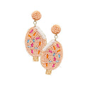 Felt Back Seed Beaded Popsicle Dangle Earrings