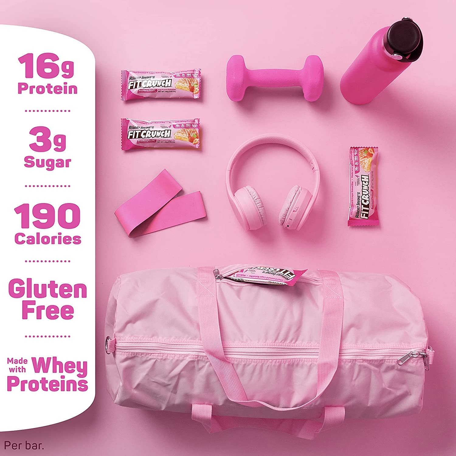 Fit Crunch Strawberry Strudel Protein Bars - 9 x 1.62 Oz - Low Sugar