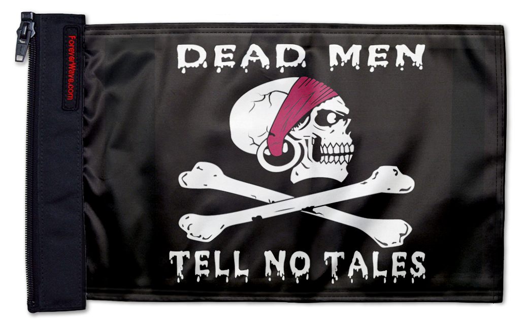 Dead Men Tell No Tales 12"x18" Forever Wave Flag for Jeep Wrangler TJ 1996-2006