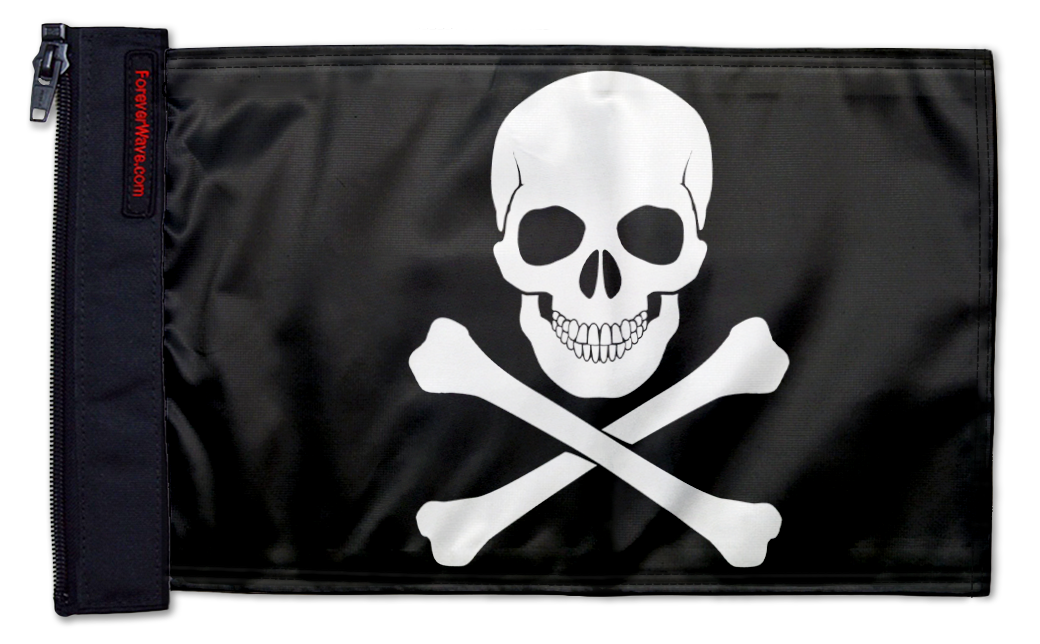 Jolly Roger 12"x18" Forever Wave Flag for Jeep Wrangler JLU 4-Door 2018-Present