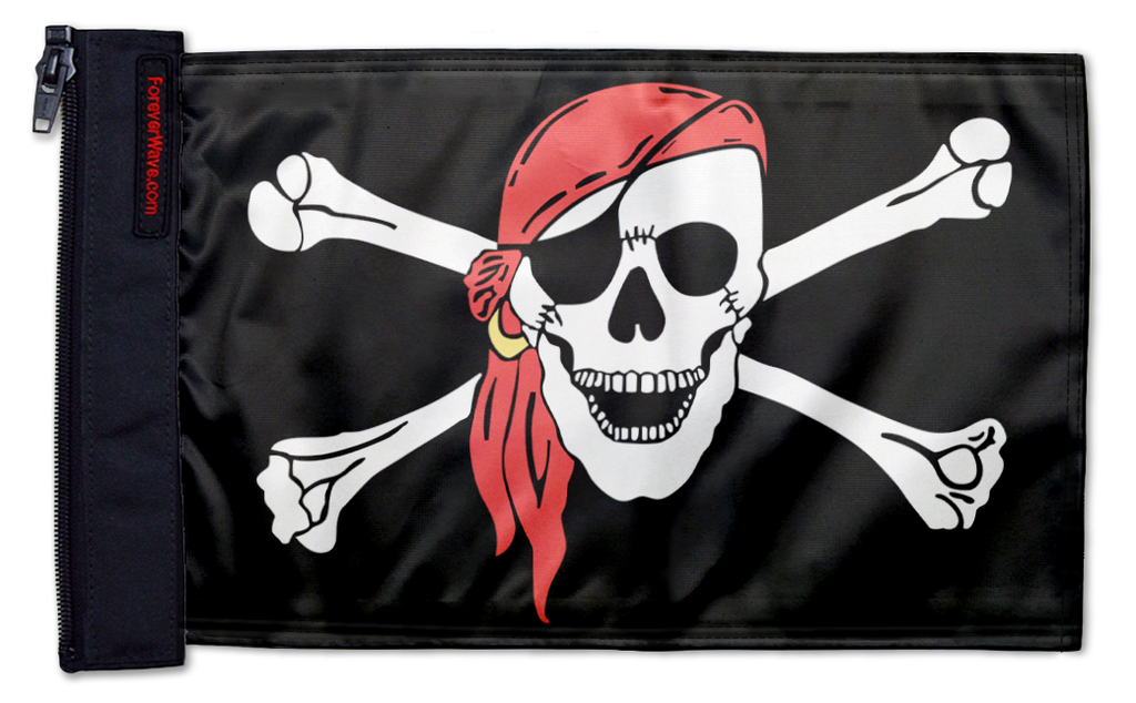One Eyed Jack 12"x18" Forever Wave Flag for Jeep Wrangler LJ 2003-2006