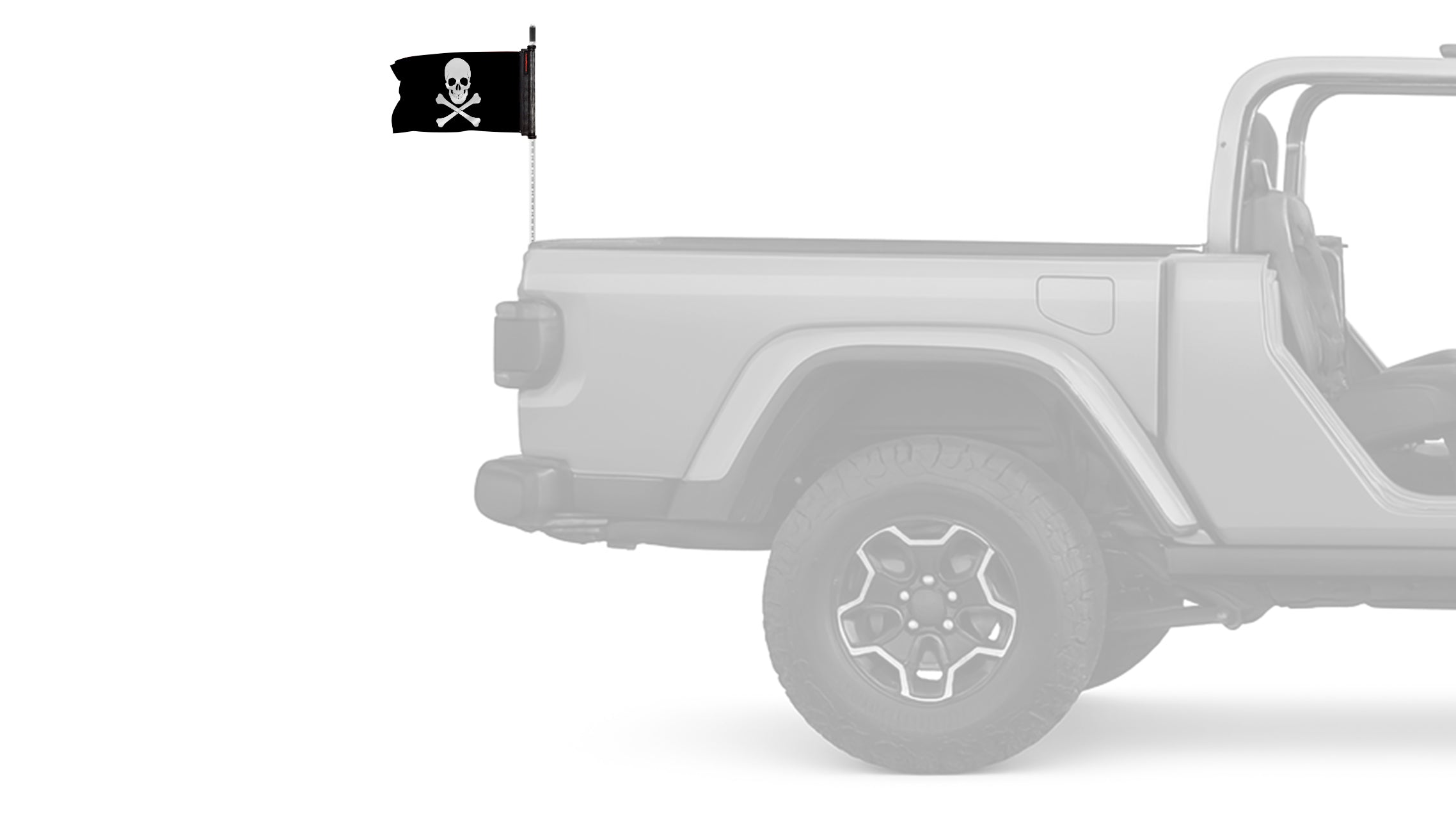 Jolly Roger 12"x18" Forever Wave Flag for Jeep Wrangler JLU 4-Door 2018-Present