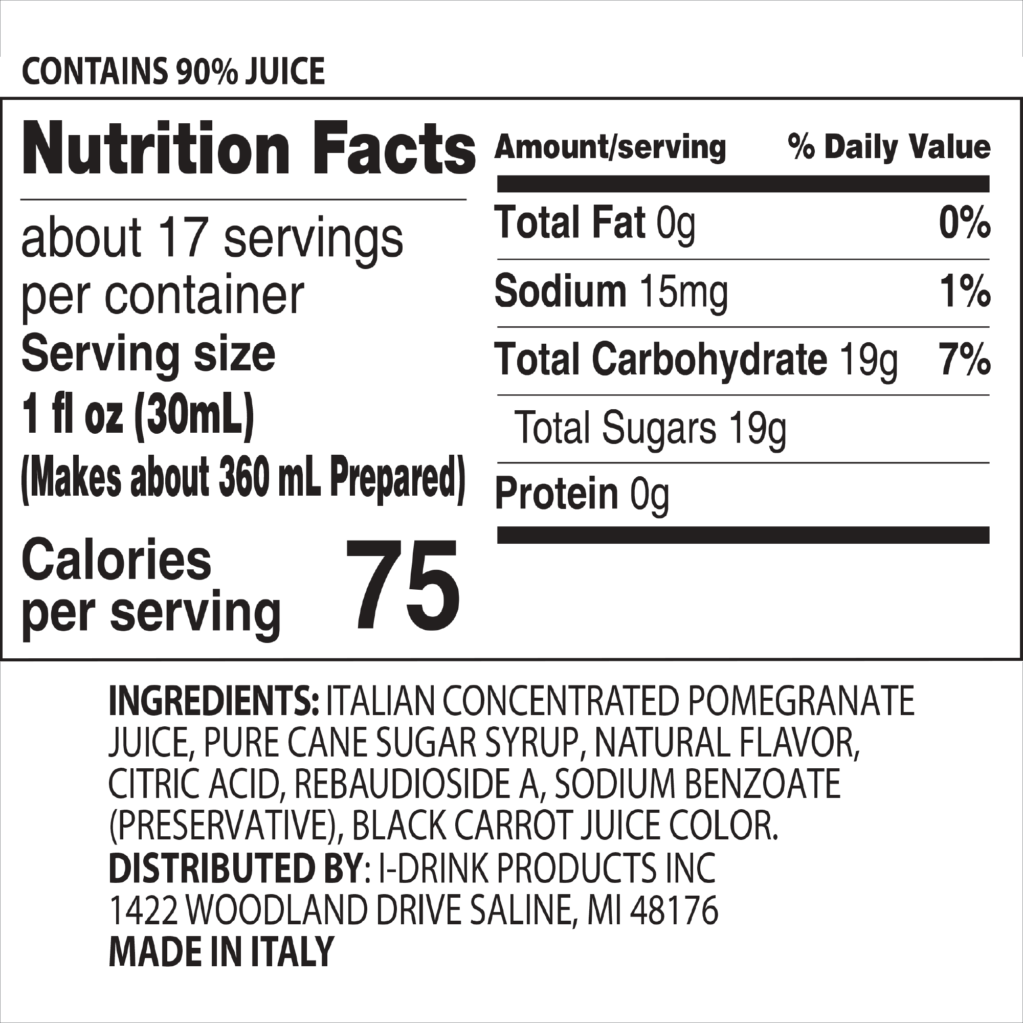 Pomegranate Premium Italian Syrup