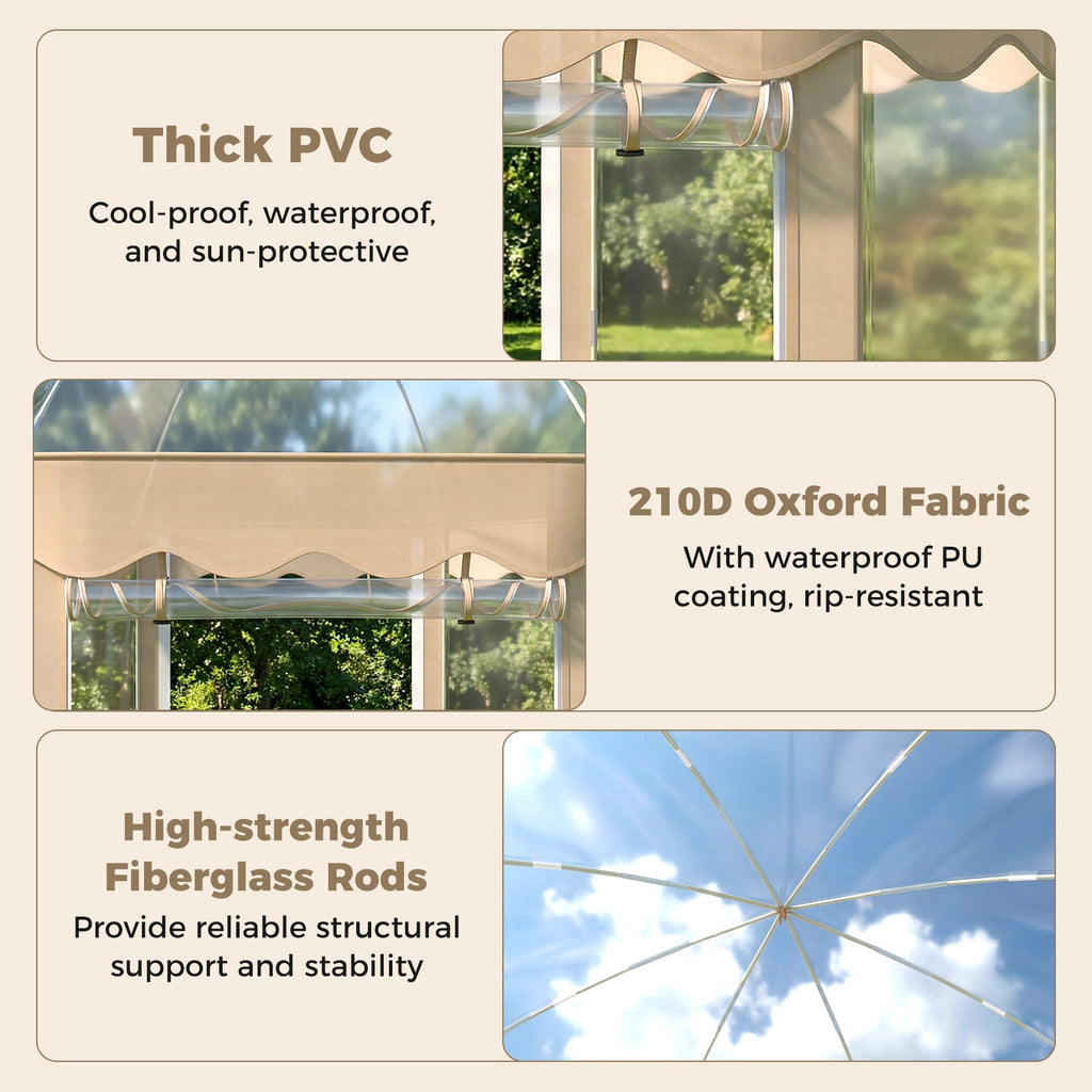Pop Up Bubble Tent 10x10 FT for 8-10 People Weatherproof Pod with 540° Panoramic Clear PVC