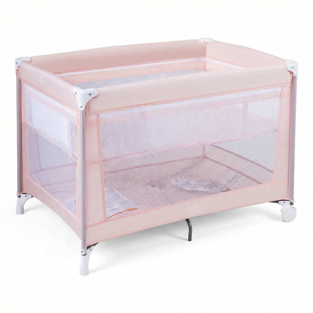 Portable Baby Playard Folding Travel Crib for Infants with Soft Mattress