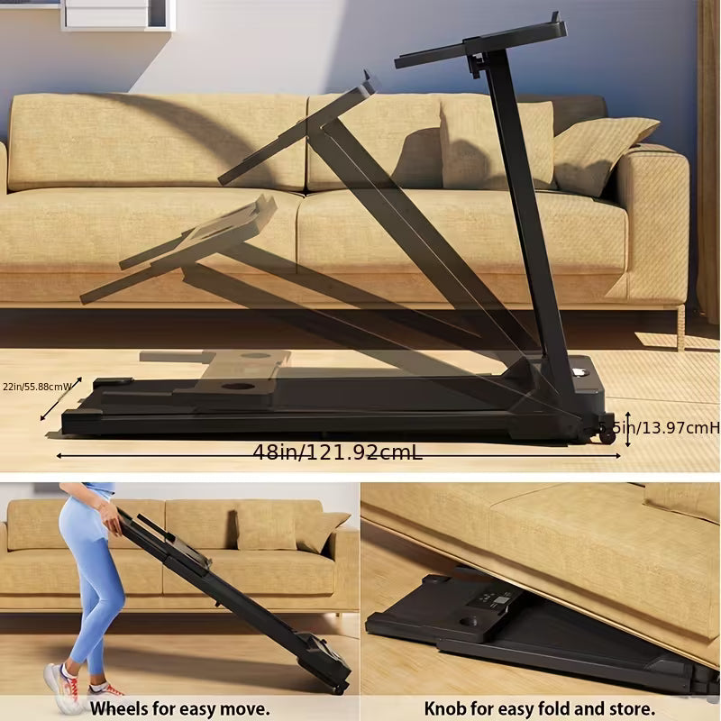 Portable Electric Treadmills for Factories, Space-Efficient Indoor Foldable Treadmills for Home Use, Without Battery