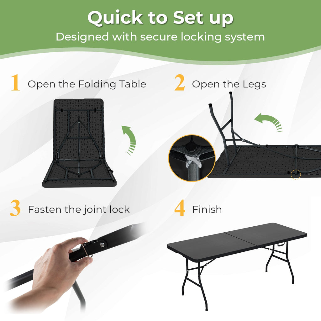 Portable Folding Camping Table with Carrying Handle