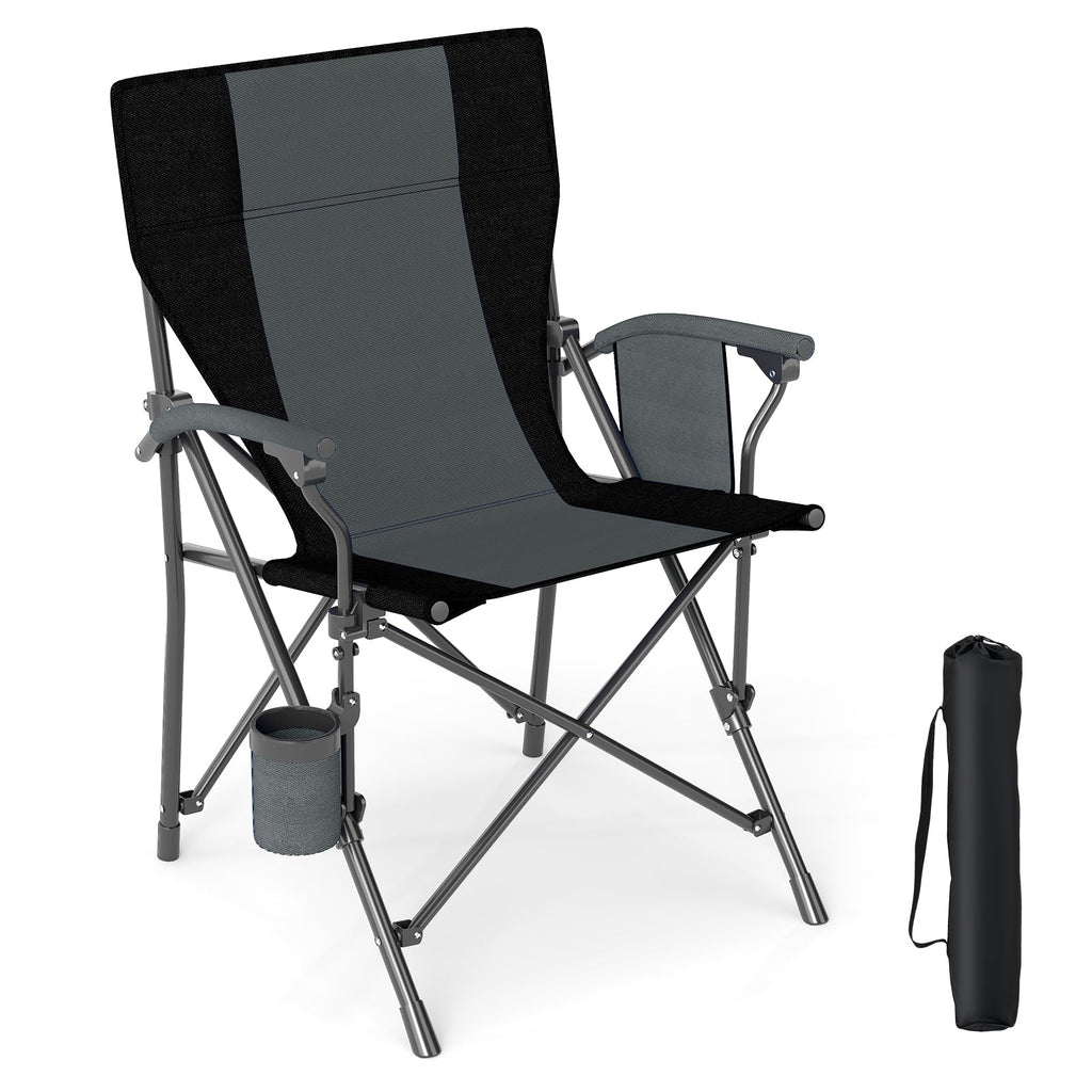 Portable Folding Oxford Cloth Camping Chair with Cup Holder and Side Pocket