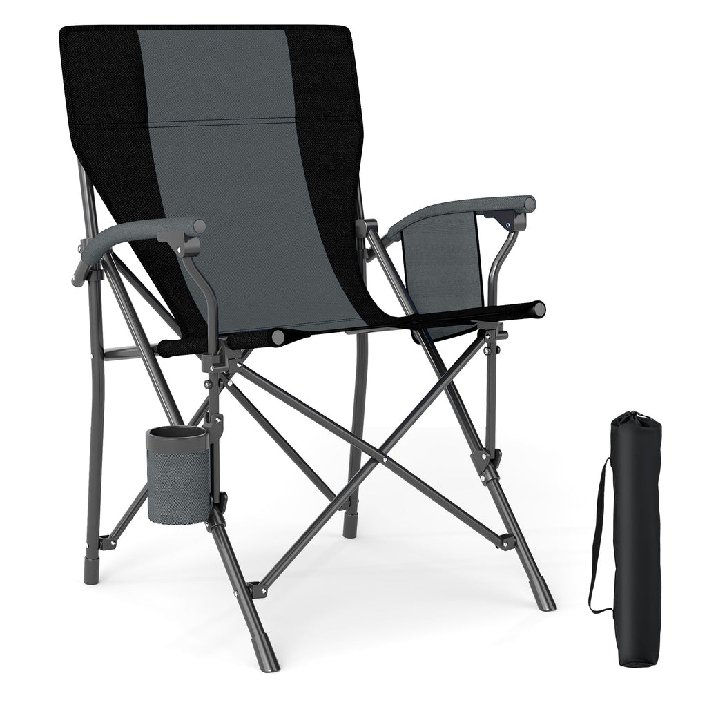 Portable Folding Oxford Cloth Camping Chair with Cup Holder and Side Pocket