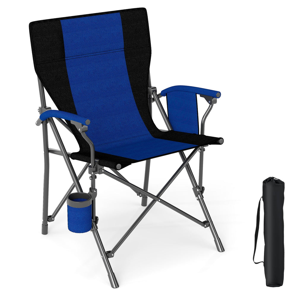 Portable Folding Oxford Cloth Camping Chair with Cup Holder and Side Pocket