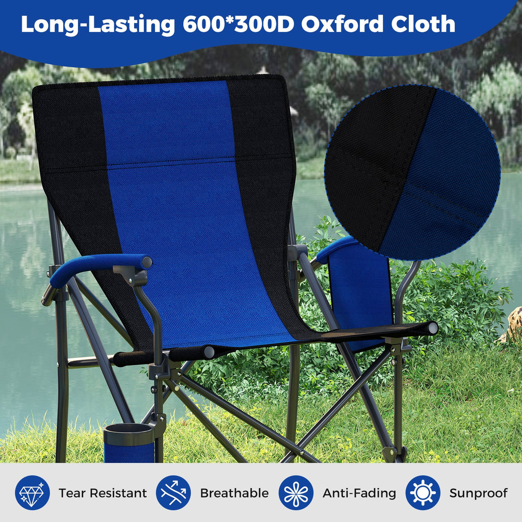 Portable Folding Oxford Cloth Camping Chair with Cup Holder and Side Pocket